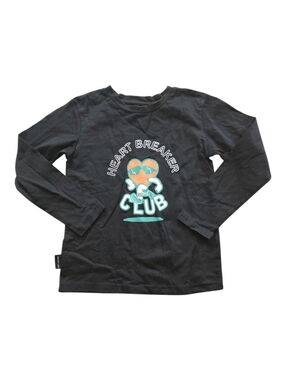 Dot Australia Black Heart Breaker Club Graphic Long Sleeve Kids Tee 7